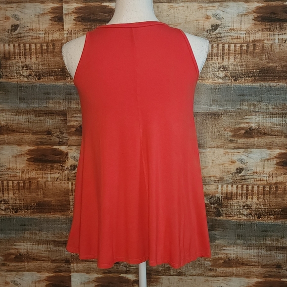 Pomelo red flare stretch tunic tank top pockets flowy XS - Picture 4 of 6